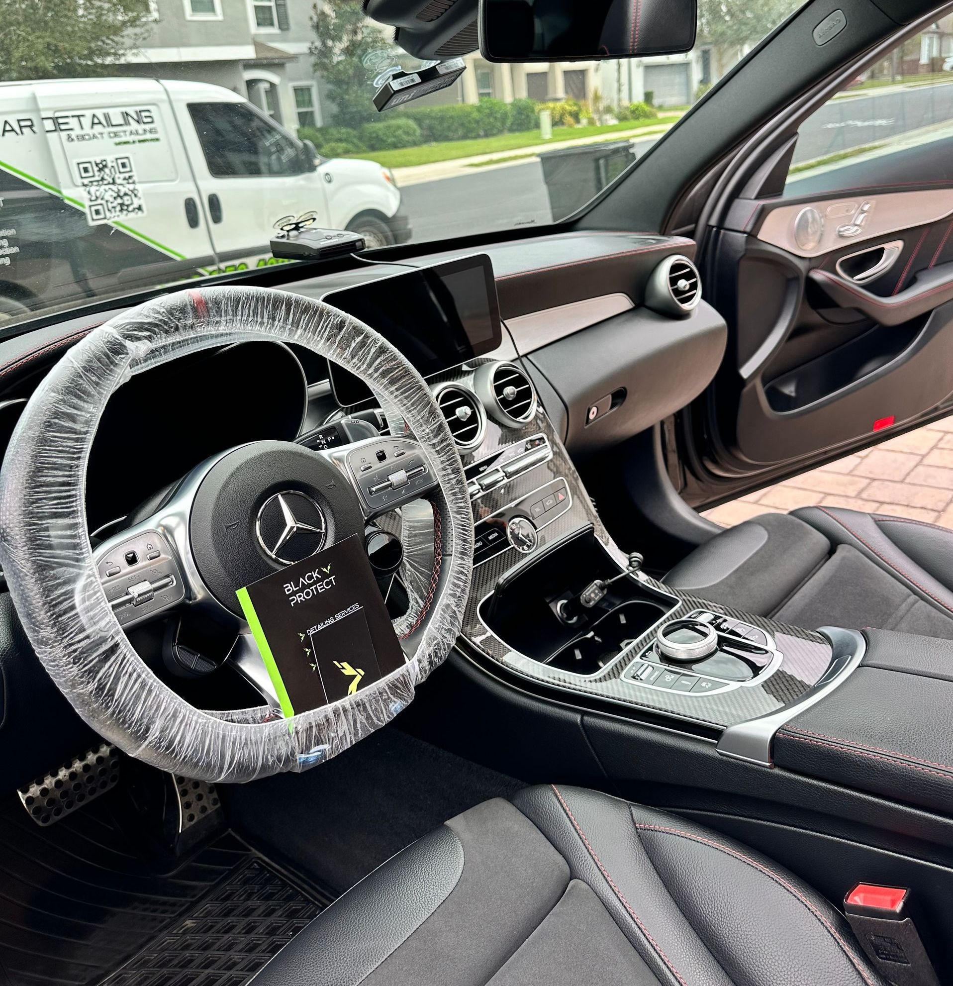 Mercedes interior detailing Orlando — leather conditioning